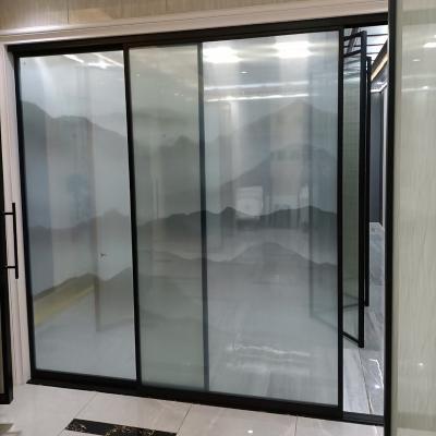 China Waterproof luxury frameless aluminum interior silent sliding door for balcony patio entrance for sale