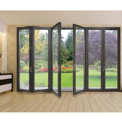 China Waterproof custom design price aluminum bifold folding door patio aluminum glass bifold doors for sale