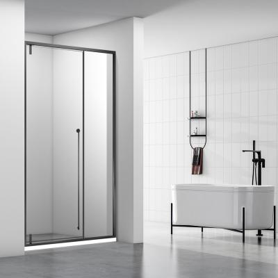 China Rustic Simple Bathroom Corner Enclosure Tempered Glass Aluminum Profile Shower Room With Pivot Door for sale