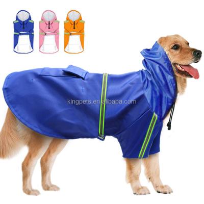 China Durable PU Leather Dog's Coat Reflective Brand Hat Windproof Raincoat for sale