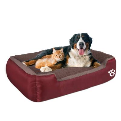 China Wholesale Comfortable Luxury Travel Pet Bed Sofa Waterproof Cat Bed Universal Square Shape Dog Bed for sale