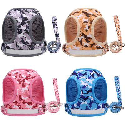 China 2021 New High Quality Reflective Pet Harness Reflective Breathable Cat Strap Printed Dog Hand Holding Rope for sale