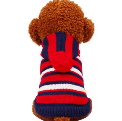 China Viable Popular Dog Clothing Warm Coat Pet Sweater Colorful Striped Pet Clothes Coat for sale