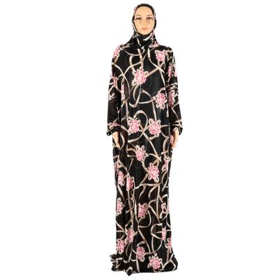 China Hot-selling 100% Polyester Color Muslim Bright Prayer Clothes Islamic Women Loose Abaya Hooded Jilbab Dubai Turkey for sale