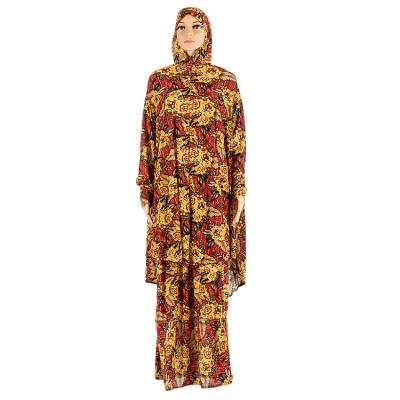 China Ice Silk Factory Customized Vintage Islamic Maxi Dress Abaya Floral Women Traditional Muslim Hijab Dress for sale