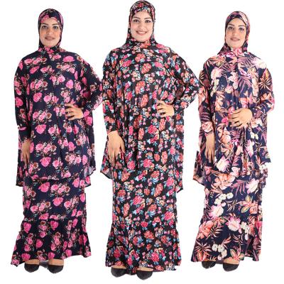 China Causal Traditional Islamic Women's Long Floral Dress Thobe Ladies African Muslim Loose Hooded Casual Clothing Long for sale