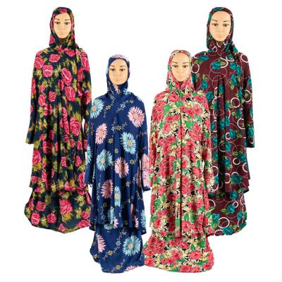 China 100% Polyester Print Floral Abaya Skirt Costume Muslim Girls Kids Dress Set Dubai Arab Turkey Kaftan Jalabiya Abaya for sale