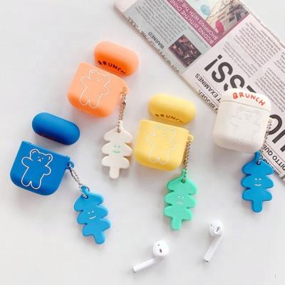 China Fanshion Factory Price Cute Bear Silicone 3D Apple Airpods Cases Biscuit Protective Cover For Airpods Earphone Box Accessories for sale