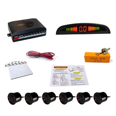 China Solid 6 Probe Cheap Car Reversing Radar Aid LED Buzzer Digital Sound Blind Spot Car Parking System Sensor for sale