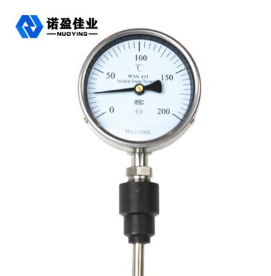 China Hydraulische Oliess Bimetaalwijzerplaatthermometer 150mm Draadverbinding Te koop