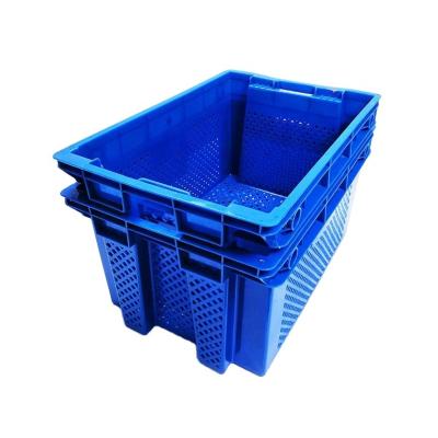 China heavy duty moving turnover vented mesh tomatoes mushroom plastic fruit vegetable crates for sale en venta