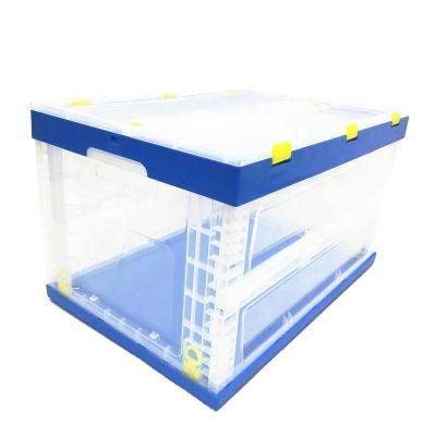 China Household Transparent 	Stackable Plastic Crates Pp Plastic Storage Box With Lid à venda