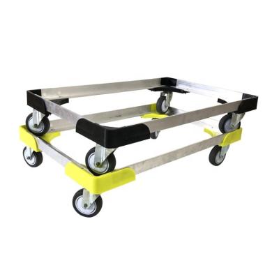 China Hot sale 4 Wheel Aluminium Plastic Moving Dolly for logistic turnover box Te koop