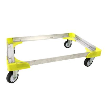 Cina Aluminum Hot selling Wheeled Crate Skate Factory Directly Sale Four Wheel Flat Cart Plastic Aluminum Container Moving Dolly in vendita