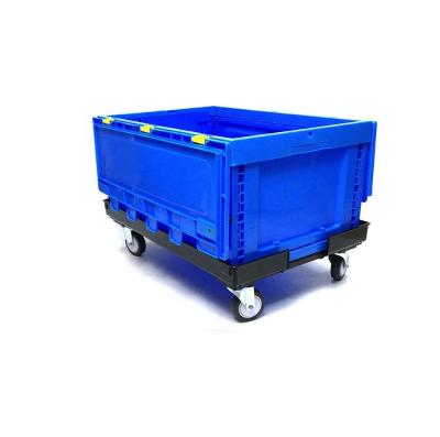 Cina QS Heavy duty dolly plastic crate dollies for tool transport with 4 wheels in vendita