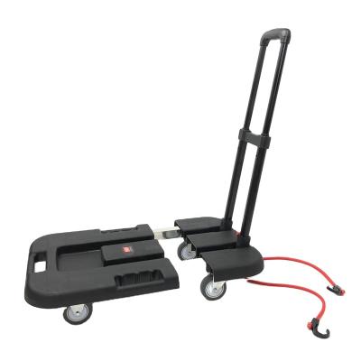 중국 Platform Hand Trucks Industrial Trolley Double Hand Cart Mute Push Cart Color Material Origin Dimension Place 판매용