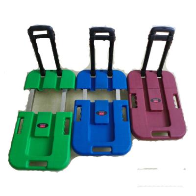 China Household Four Wheel Flat Cart Hand Truck Folding Trolley Mute Portable Pull Truck Loading 3 Colors Strong and firm zu verkaufen