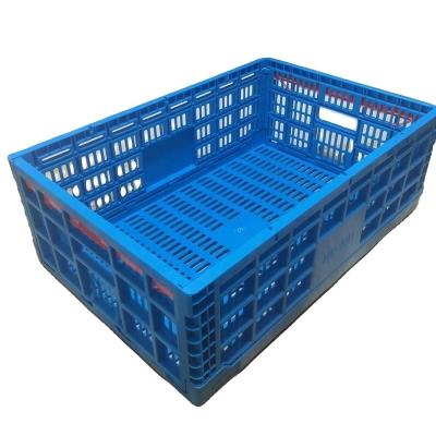 China folding plastic fruit crates for supermarket for sale