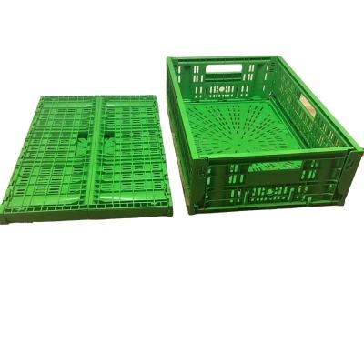 China Pink Color Light Weight Folding Basket Plastic Crate Foldable Design for sale