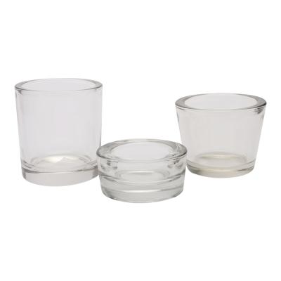 China Factory price wholesale scented round shape clear empty glass jars for candle making for sale