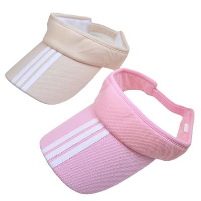 China High Quality Custom Sport Striped Sports Visor Cotton Football Embroidered Print Logo Golf Visor for sale