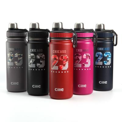 China Sustainable Custom 304 Stainless Steel Double Wall Wide Mouth Bottle Thermo Digital Water Bottle Display for sale