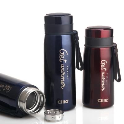 China Custom Business Cille 500ml Sport Travel Coffee Double Wall Insulated 18/8 304 Stainless Steel Vacuum Flask Bottles for sale