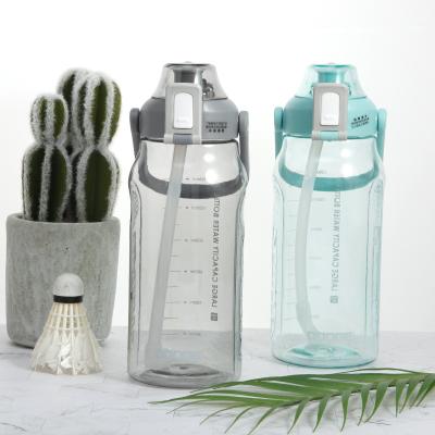 China Viable Manufactures Fashion Portable Water Bottles Sport Straw 2liter Water Booster Plastic Tritan Bottle for sale