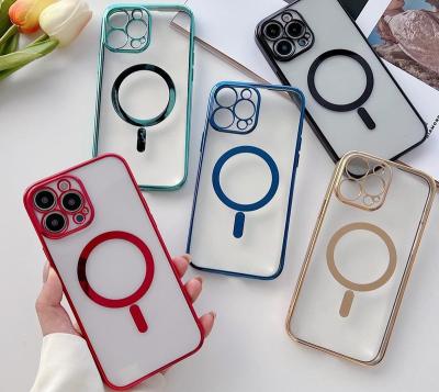 China 2022 Shockproof For iPhone14 Magnet Mobile Phone Case Clear Color Magnetic Phone Case Cover For iPhone 12 13 14 pro plus max for sale