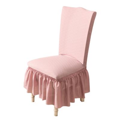 China Good Quality Jacquard Spandx Dining Chair Covers Chair Pads Replaceable Wedding Customized for sale