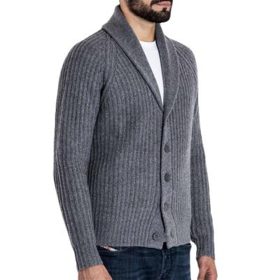 China 2021 Hot Selling Men's Sweater Suit Collar Solid Color Breathable Knitted Long Sleeve Cardigan Men for sale