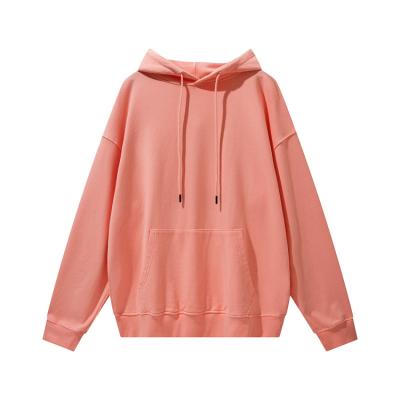 China 26-Color 330g Anti-Wrinkle Solid Color Womens Fleece Hooded Sweatershirt Custom Logo Suit for sale