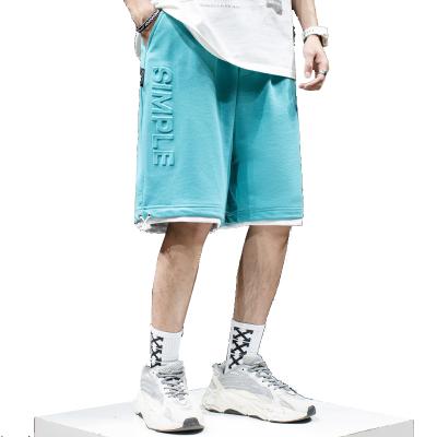 China Custom 3D Embossed LOGO Summer Streetwear Anti-wrinkle Shorts Workout Shorts Over Waist 3D Mens GYM Shorts for sale