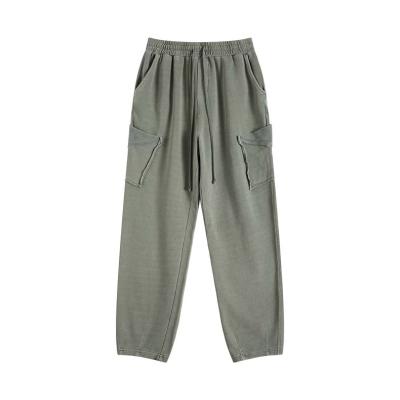 China Wholesale 360G High Quality Loose Edge Anti-wrinkle Washed Terry Multi Pocket Pants High Street Sweatpants Men for sale