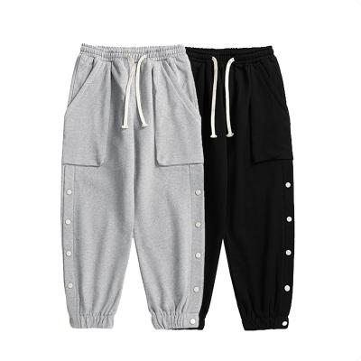 China 2021 Anti-Wrinkle Autumn Hip Hop Oversize Street Big Fat Pants Pocket Slim Cotton 100% Terry Sweatpants Men for sale