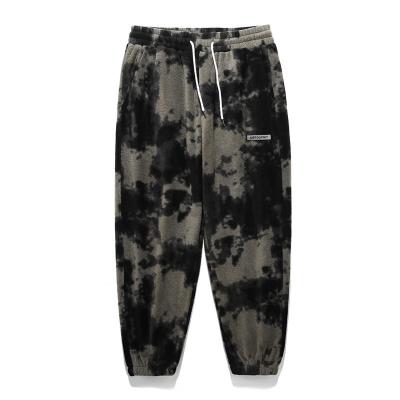 China Custom Plus Size Men Anti-wrinkle Camouflage Logo Pants Brand Tie-Fit Fleece Jogger Sweatpants Harem Pants for sale