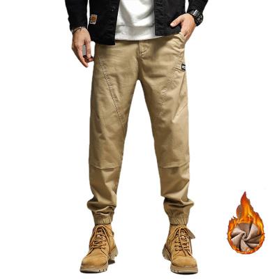 China Anti-wrinkle 2021 Winter Brand Men's Multi-pocket Plus Size Fleece Cargo Pants Jogging Pants Men's Casual Trousers for sale