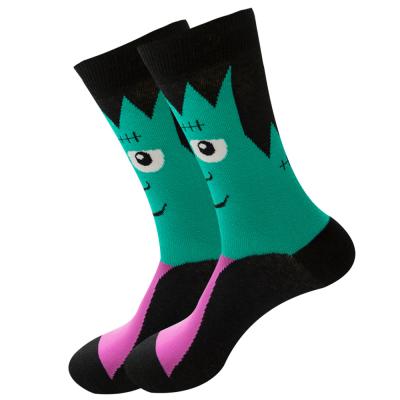 China Antibacterial Monster Bat Custom Skeleton Alien Socks Pumpkin Logo Medium Tube Socks Halloween Socks for sale