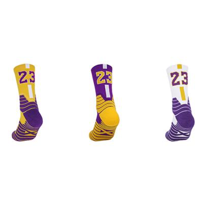 China Antibacterial Mens Tube Sports Socks Professional Player Number All Star Elite Basketball Socks for sale