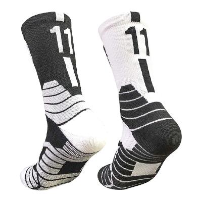 China Team Number Mid Calf Athletic Antibacterial Custom Basketball Elite Socks Colorful Basketball Men Socks for sale