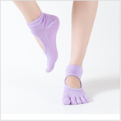 China Sporty professional anti slip yoga distribution socks with backless all finger yoga socks dance socks for sale