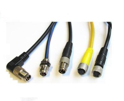 China Customized male-female straight circular connector molding cable m12 m8 sensor electrical wire M8 M12 plug 4pin plug cable m8 sensor electrical wire connector for sale