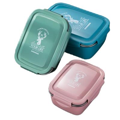 China Reusable 304 Stainless Steel Lunch Box Heatable School Stainless Steel Picnic Fresh-Keeping Insulated Box for sale