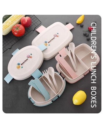 China Japanese Style Wheat Straw Bowl Bento Lunch Box Heatable Box for sale