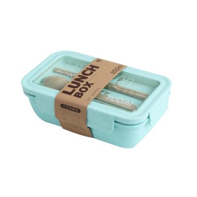 China Custom Lunch Box Various Viable Durable Travel With Compartment Bento Lunch Box Wheat Straw Box for sale