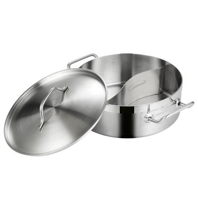 China Sustainable 433 Stainless Steel Three Layers Bottom Hot Food Warmer Pot Hot Pot Set Kitchen Cookware Sets for sale