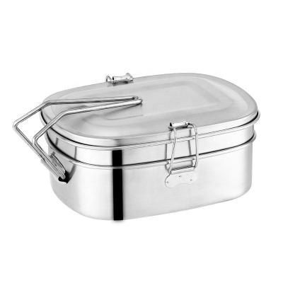 China Sustainable 304 Stainless Steel Lunch Box Bento Box Leak Proof Food Storage Container Lunch Box For Adult Student for sale