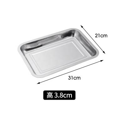 China Sustainable BBQ Plate Rectangular Deep Dish 410 Stainless Steel Rectangular Stainless Dish for sale