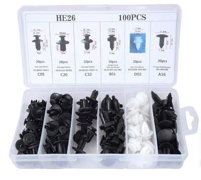 China Plastics 6 Size 100pcs Mixed Size 100pcs Plastics 6 Pin Rivet Bumper Door Trim Auto Body Push Retainer Panel Retainer Clip Kit for sale