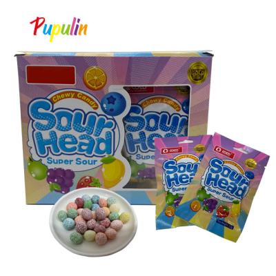 China Normal Super Sour Burr Fruit Chews Candy burr Chewy Jelly Candy Brain Shape Chewy Candy for sale